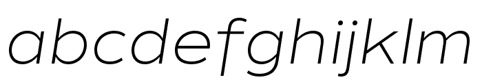 Commuters Sans ExtraLight Italic Font LOWERCASE