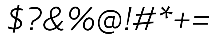 Cresta Light Italic Font OTHER CHARS