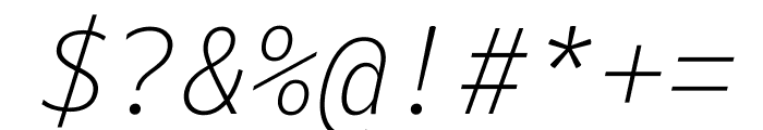 Darkmode Mono On Thin Italic Font OTHER CHARS