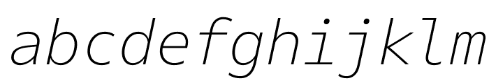 Darkmode Mono On Thin Italic Font LOWERCASE