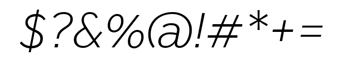 Effra Light Italic Font OTHER CHARS