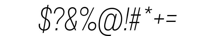 Elza Condensed Extralight Oblique Font OTHER CHARS