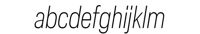 Elza Condensed Extralight Oblique Font LOWERCASE