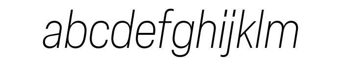 Elza Narrow Extralight Oblique Font LOWERCASE