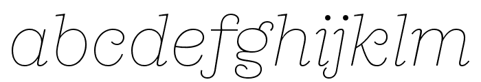 Ernst Thin Italic Font LOWERCASE