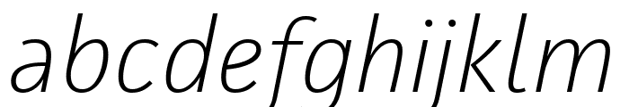 Facit Extralight Italic Font LOWERCASE