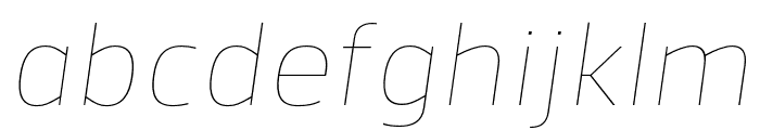 Facto Thin Italic Font LOWERCASE