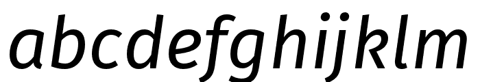 Fira Sans Compressed Hair Italic Font LOWERCASE