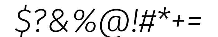 Fira Sans Light Italic Font OTHER CHARS