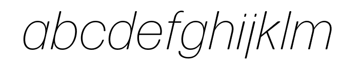 Forma DJR Micro Extra Light Italic Font LOWERCASE