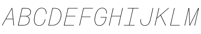 Forma Djr Mono Extra Light Italic Font UPPERCASE