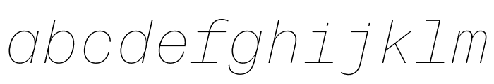 Forma Djr Mono Extra Light Italic Font LOWERCASE