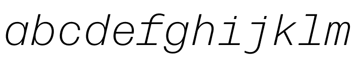 Forma Djr Mono Italic Font LOWERCASE