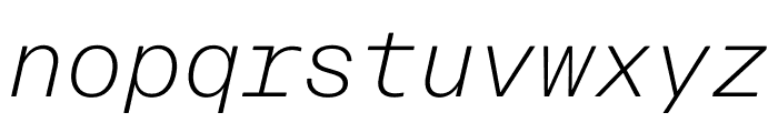 Forma Djr Mono Italic Font LOWERCASE