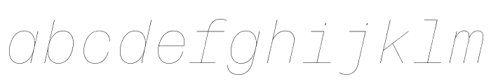 Forma Djr Mono Thin Italic Font LOWERCASE