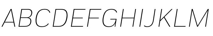 Fort Cond Extralight Italic Font UPPERCASE