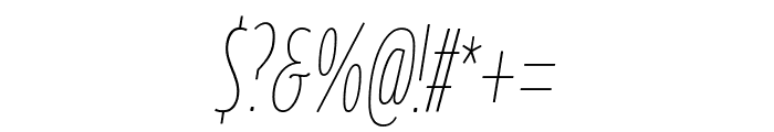 Georama ExtraCondensed Thin Italic Font OTHER CHARS