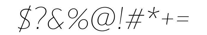 Gibbs Thin Italic Font OTHER CHARS