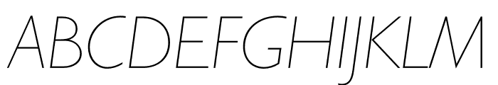 Gill Sans Nova Condensed UltraLight Italic Font UPPERCASE