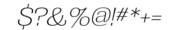 Grange Extra Light Extended Italic Font OTHER CHARS