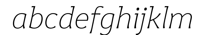 Harri Text ExtraLight Italic Font LOWERCASE