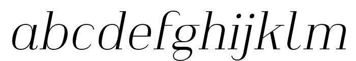 Heimat Didone 10 ExtraLight Italic Font LOWERCASE