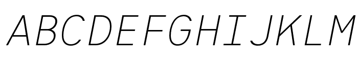 Heimat Mono ExtraLight Italic Font UPPERCASE