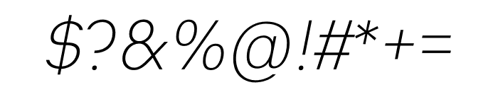 Heimat Sans ExtraLight Italic Font OTHER CHARS