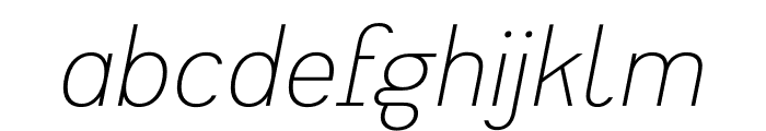 Heimat Sans ExtraLight Italic Font LOWERCASE