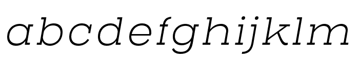 Henderson Slab ExtraLight Italic Font LOWERCASE