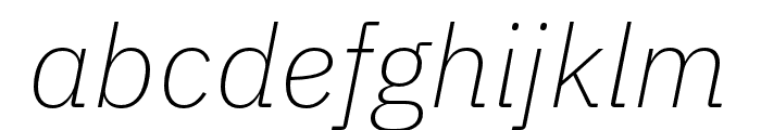IBM Plex Sans Condensed ExtraLight Italic Font LOWERCASE