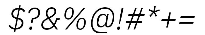 IBM Plex Sans Condensed Light Italic Font OTHER CHARS