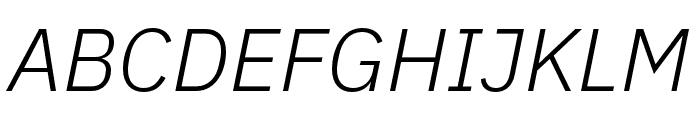 IBM Plex Sans Condensed Light Italic Font UPPERCASE