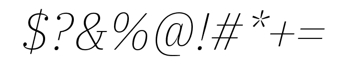 IBM Plex Serif ExtraLight Italic Font OTHER CHARS