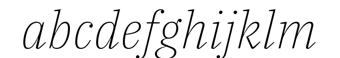 IBM Plex Serif ExtraLight Italic Font LOWERCASE