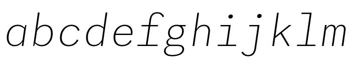 Iki Mono VF Thin Italic Font LOWERCASE