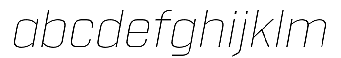 Industry Thin Italic Font LOWERCASE