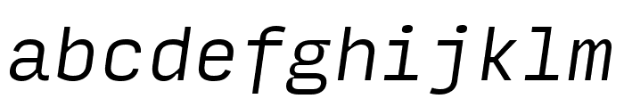 Input Mono Compressed Light Italic Font LOWERCASE
