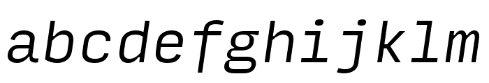 Input Mono Condensed Light Italic Font LOWERCASE