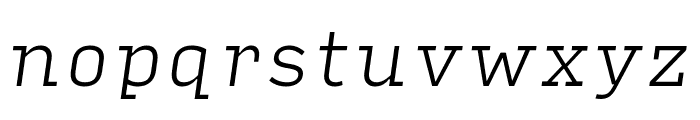 Input Serif Condensed Extra Light Italic Font LOWERCASE