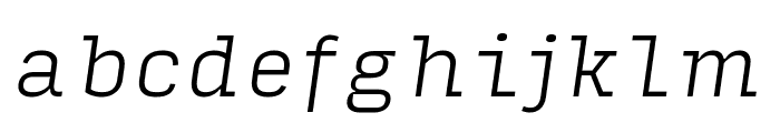 Input Serif Narrow Extra Light Italic Font LOWERCASE