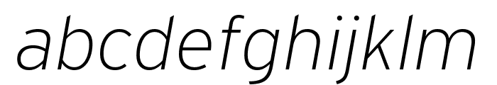 Interstate Extra Light Italic Font LOWERCASE