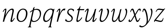 IvyPresto Text Thin Italic Font LOWERCASE