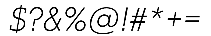 Justus Pro Thin Italic Font OTHER CHARS