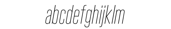 Kaneda Gothic ExtraLight Italic Font LOWERCASE