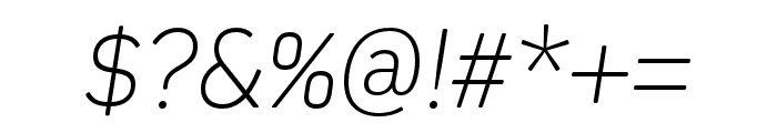 Kiro ExtraLight Italic Font OTHER CHARS