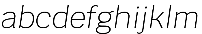 Krub Extra Light Italic Font LOWERCASE