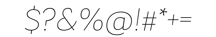 Laca Pro VF ExtraLight Italic Font OTHER CHARS