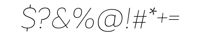 Laca Text VF ExtraLight Italic Font OTHER CHARS