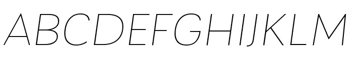 Laca Text VF ExtraLight Italic Font UPPERCASE